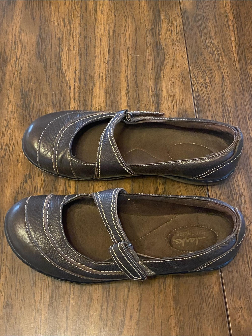 Clarks Women’s Bendables Brown Mary Jane Comfort Flats - Slip-On Everyday Shoe